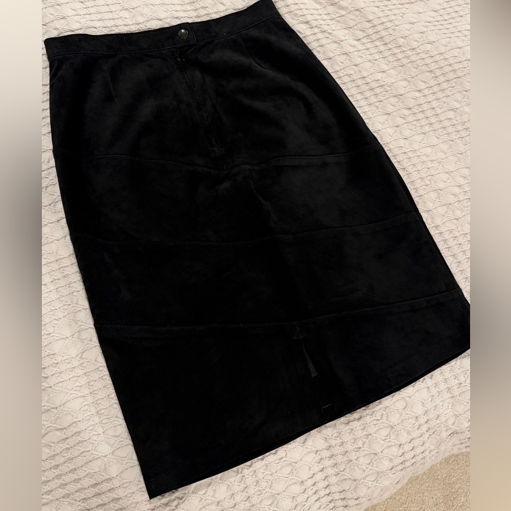 Real Suede Leather Pencil Skirt